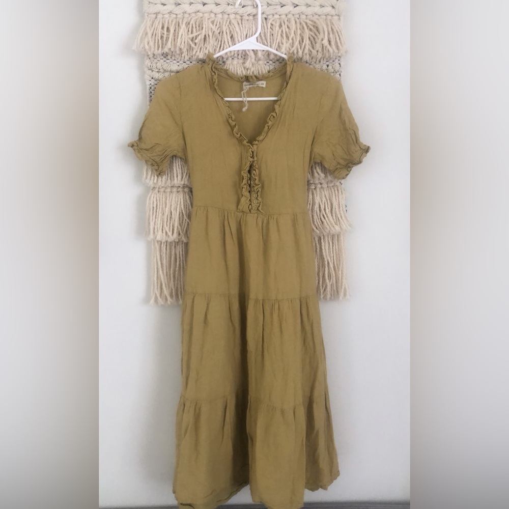 NWOT Little Cottonwood Acacia Dress Prairie
Short Sleeve 100% Linen Maxi XXS